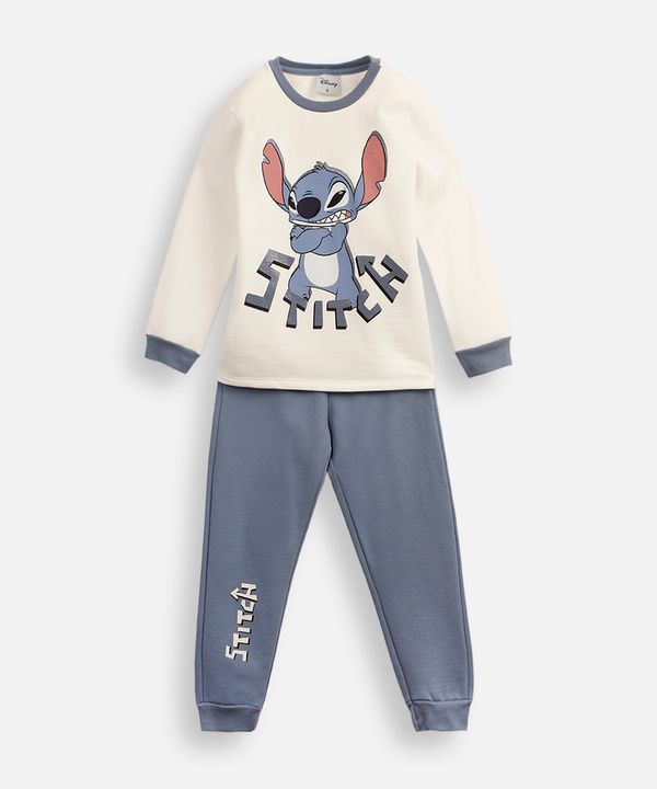 pijama infantil de algodão stitch azul 6