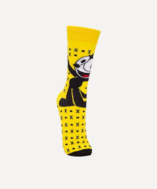meia cano alto gato felix amarelo 37-40