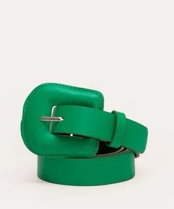 cinto médio com fivela forrada verde 100CM