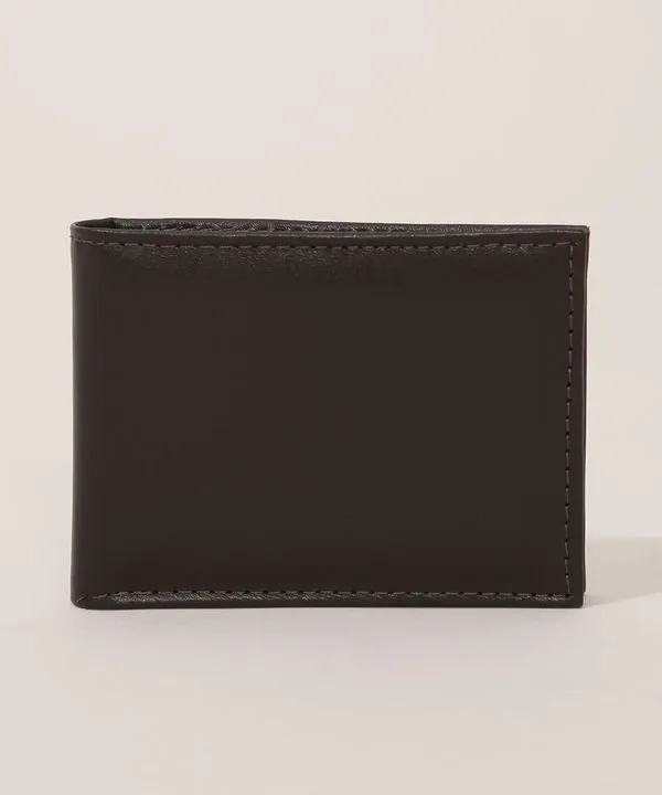Carteira de Couro Masculina Marrom Único