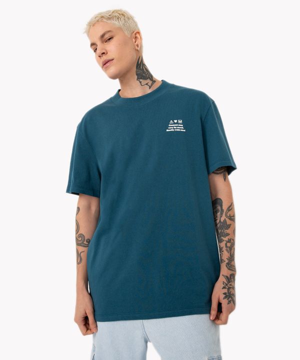 camiseta de algodão content may manga curta verde escuro G