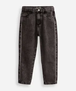 calça mom infantil jeans com strass preta 4