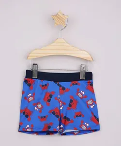 Sunga Infantil Short Estampada de Siri com Proteção UV50+ Azul 2