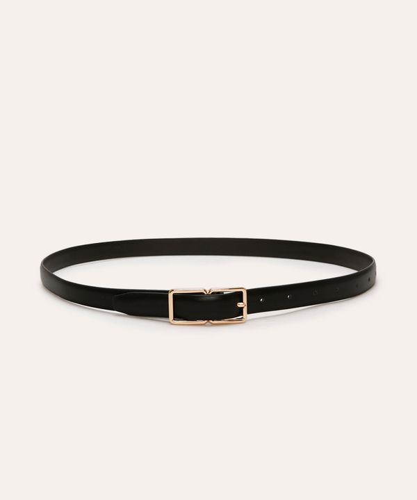 cinto com fivela dupla quadrada preto 105CM