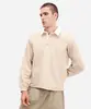 polo masculina de moletinho manga longa art district bege G