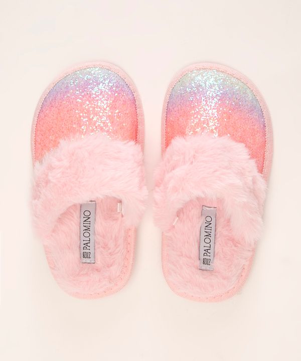 pantufa chinelo infantil brilho multicor 27-28