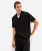 camisa manga curta texturizada e listrada - preto M