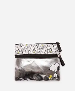 necessaire metalizada snoopy prateada UNICO