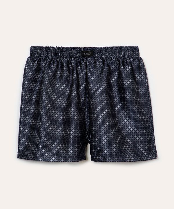 cueca samba canção acetinada geométrica azul marinho P