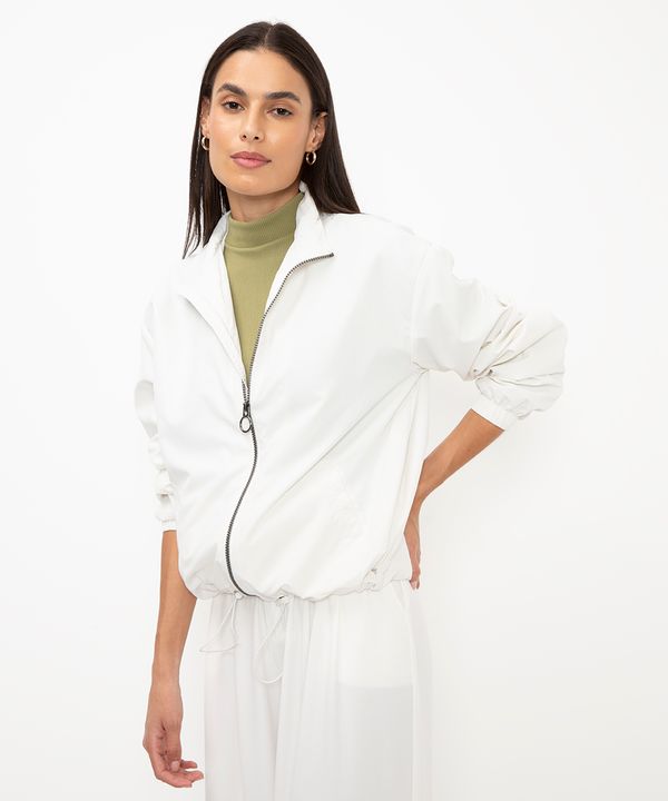jaqueta corta vento básica - off white G