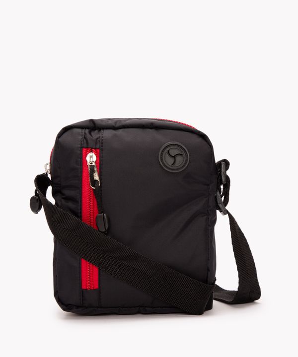 bolsa shoulder com zíper preta Único