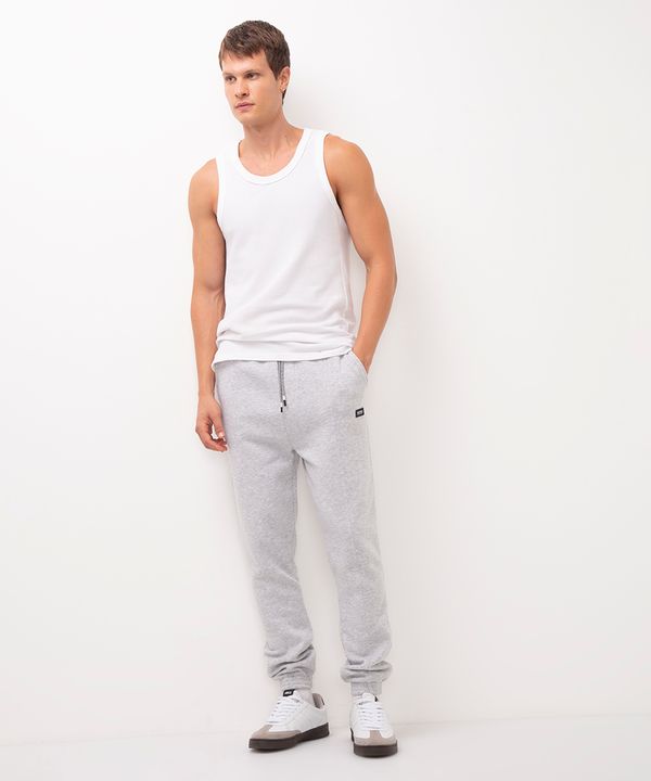 calça jogger de moletom cinza M