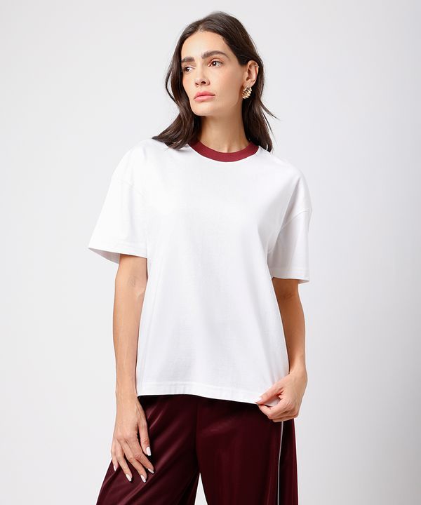 camiseta oversized feminina de algodão mindset off white PP