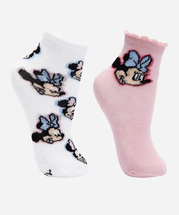 kit de 2 meias infantis minnie 22-25 colorido 18-21
