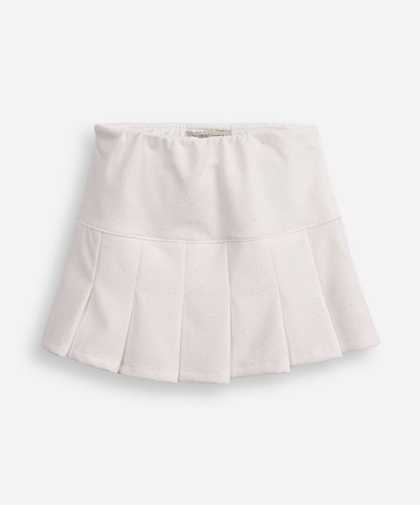 saia curta infantil plissada com glitter off white 8