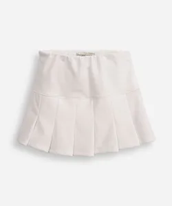saia curta infantil plissada com glitter off white 10