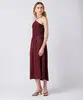 vestido midi feminino de algodão halterneck mindset vinho P