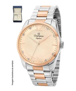 Kit de Relógio Analógico Champion Feminino+ Colar + Brinco - CN27607E Prateado Único