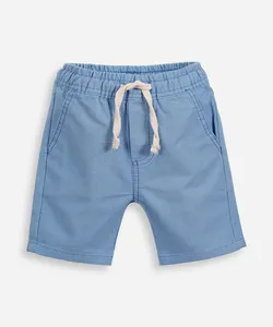 bermuda reta infantil de sarja cós elástico azul 5