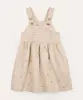 salopete infantil de sarja floral bege 2