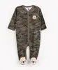 macacão infantil longo camuflado leão verde 3-6