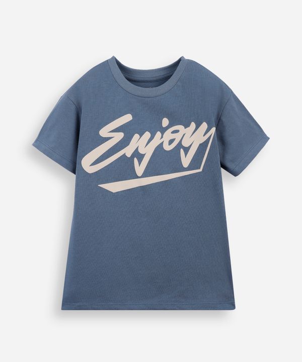 camiseta infantil de algodão enjoy azul 10