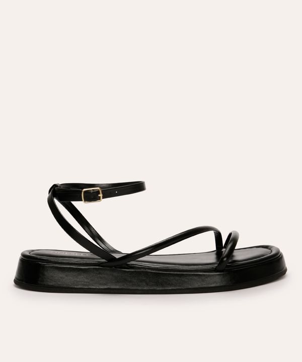rasteirinha flatform tiras finas oneself preta 37