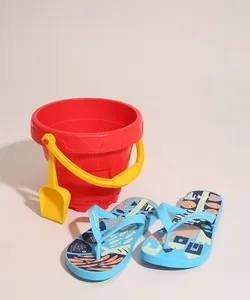 Chinelo Infantil "Dia de Praia" Estampado Vem com Brinde Azul 31-32
