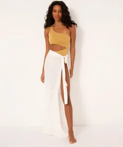 saída de praia parêo com lurex branca G