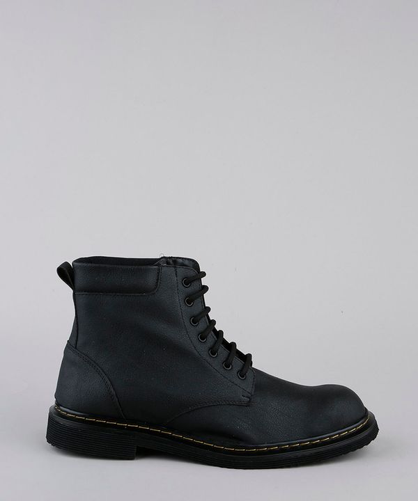Bota Coturno Masculina Oneself Cano Alto Texturizada Preta 42