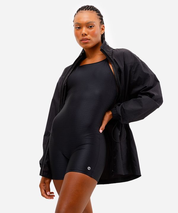 macaquinho feminino esportivo texturizado preto M
