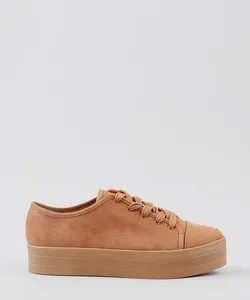 Tênis Feminino Moleca Flatform em Suede Caramelo 37