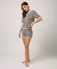 short curto de tricot xadrez mindset colorido P