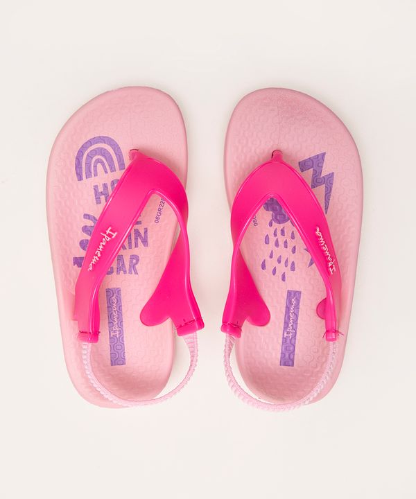 chinelo infantil anatômico soft com elástico ipanema rosa 19