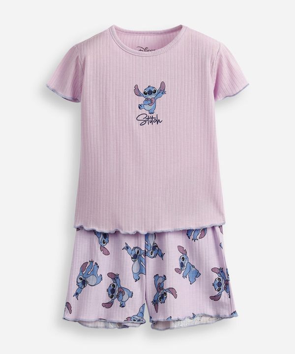 pijama curto infantil stitch lilás 8