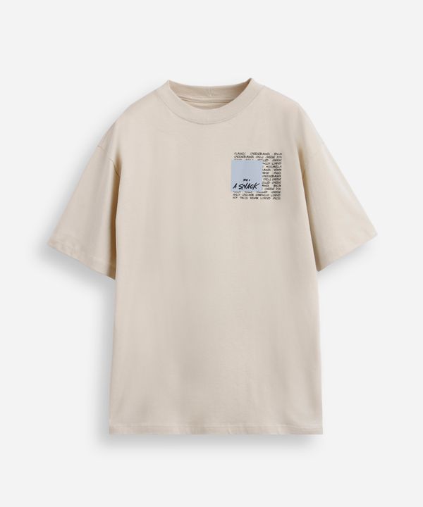 camiseta juvenil de algodão estampada bege 16