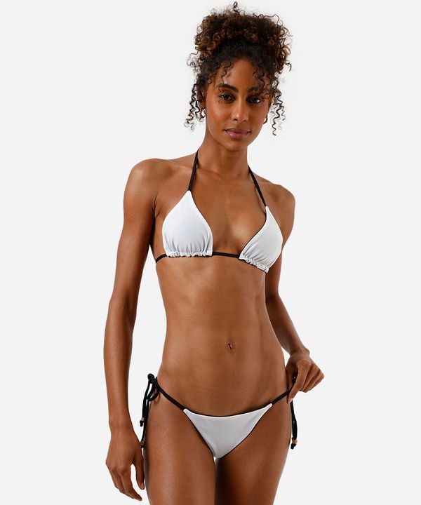 biquíni calcinha tanga feminina dupla face com amarração off white G