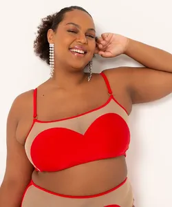biquíni top regata plus size coração alexia hentsch vermelho GG4