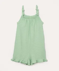 macacão infantil curto com elástico verde 4