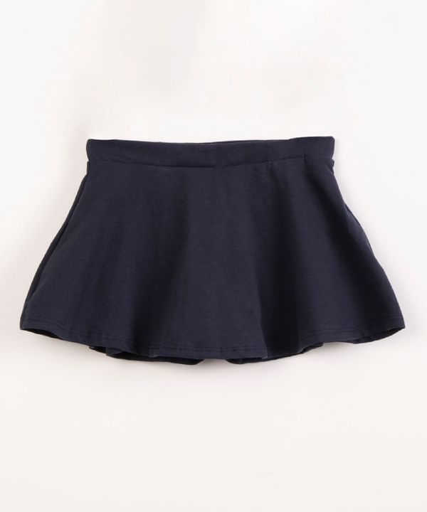 short saia infantil de algodão evasê azul marinho 10