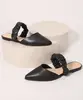 Mule Feminino Bico Fino Via Uno Preto 34