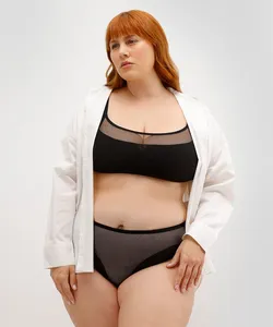 calcinha feminina biquíni plus size mindset preta GG2