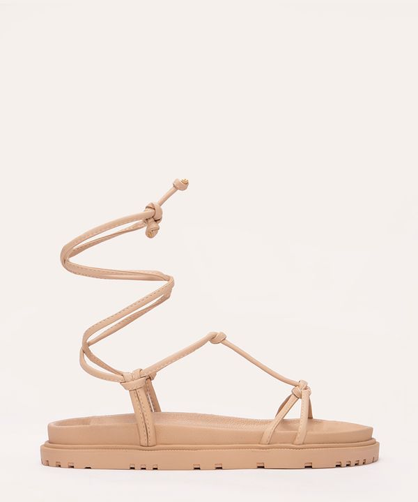 rasteirinha flatform com nó oneself bege 36