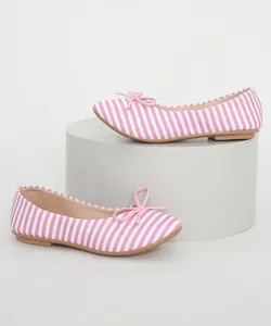 Sapatilha Infantil Ma & Me Menina Rio Listrada com Laço Rosa 36