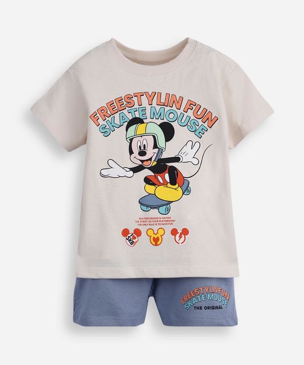conjunto infantil de algodão mickey bege 5