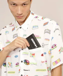 Carteira Masculina com Estampa Refletiva BAW Clothing Preta Único