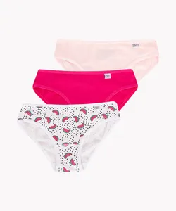 kit de 3 calcinhas infantil miss delírio multicor M