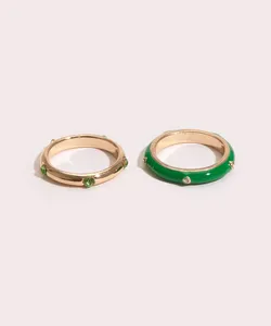 kit de 2 anéis dourado G