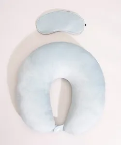 kit de apoio de pescoço + máscara de dormir verde Único