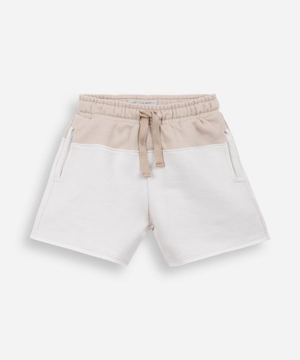short infantil de moletom com recorte cós elástico colorido 2